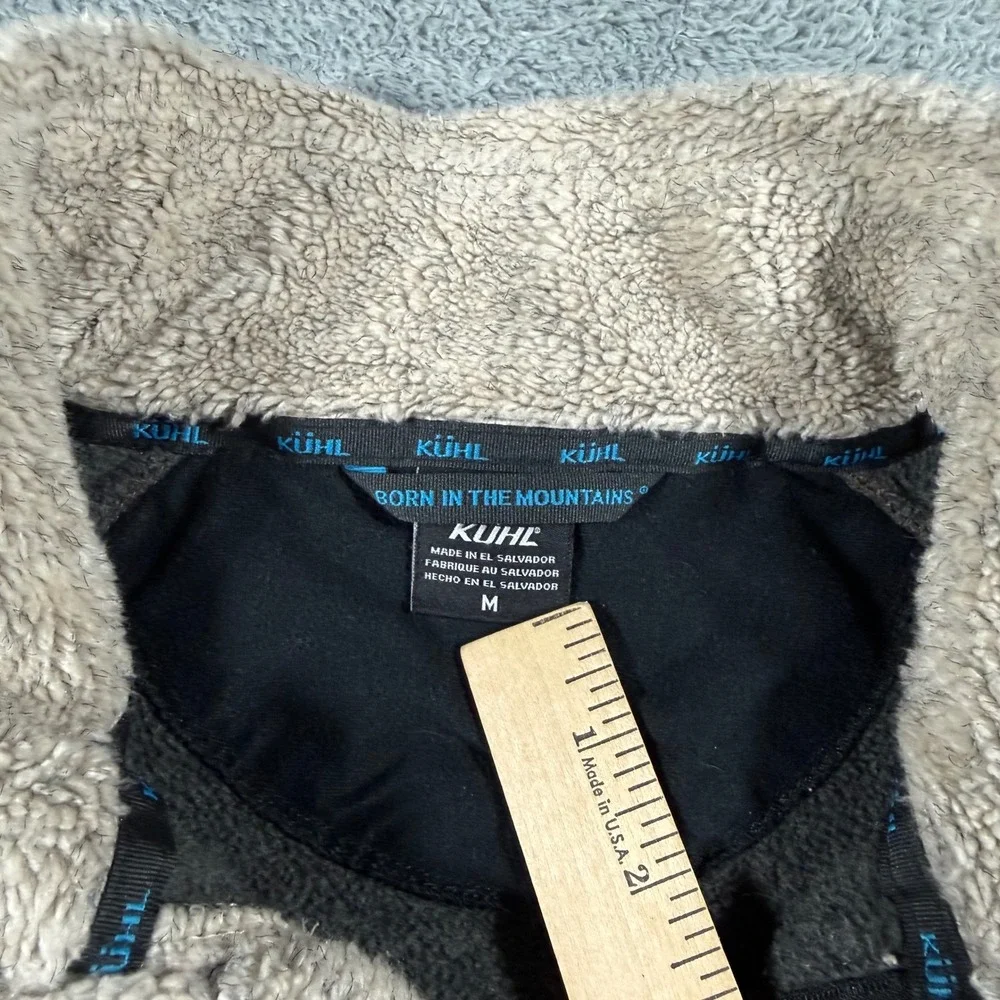 Kuhl Alpenwurx Jacket Mens Medium Berber‎ Collar Suede Panels Fleece Full Zip
